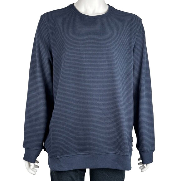 Gerry Stretch Fleece Crew Pullover Sweater Shirt Long Sleeve Mens Large Blue New - Picture 1 of 7